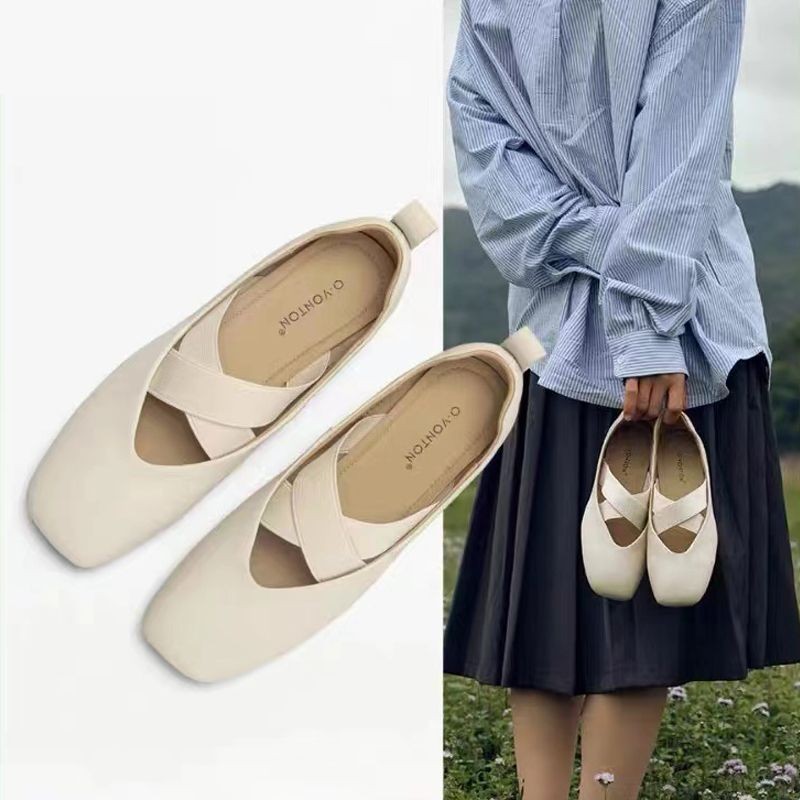 💗รองเท้าคัชชู  รองเท้าแฟชั่นผู้หญิง   รองเท้าแฟชั่น สไตล์เกาหลี พื้นยางนิ่ม สีพื้น