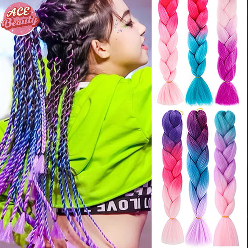 ไหมถักผม ผมเปียปลอม แฮร์พีช ผมเปีย สีทูโทน แฟชั่นเกาหลี เครื่องประดับผม