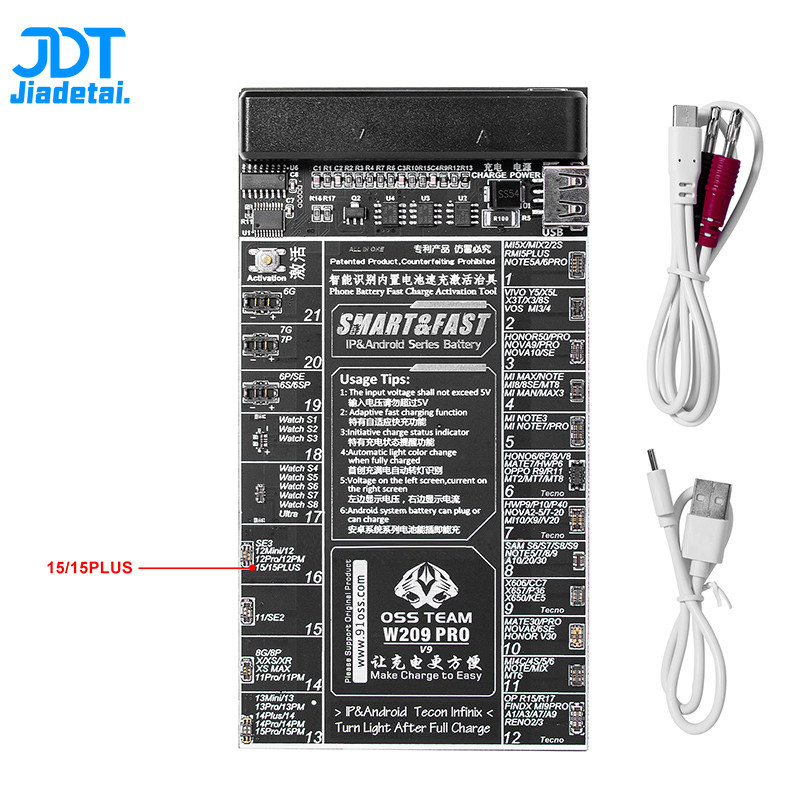 OSS W209 Pro V11 สําหรับ 8/X/11/12/13/14/15/16/17Pro Max แบตเตอรี่เปิดใช้งานสําหรับ HuaweiSamsung โท