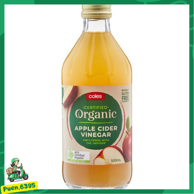 Flash Sale⏰ โคลส์น้ำส้มสายชูหมักจากแอปเปิ้ลออร์แกนิคไม่ผ่านการกรอง 500มล. 📌 Coles Organic Unfiltered Apple Cider Vinega