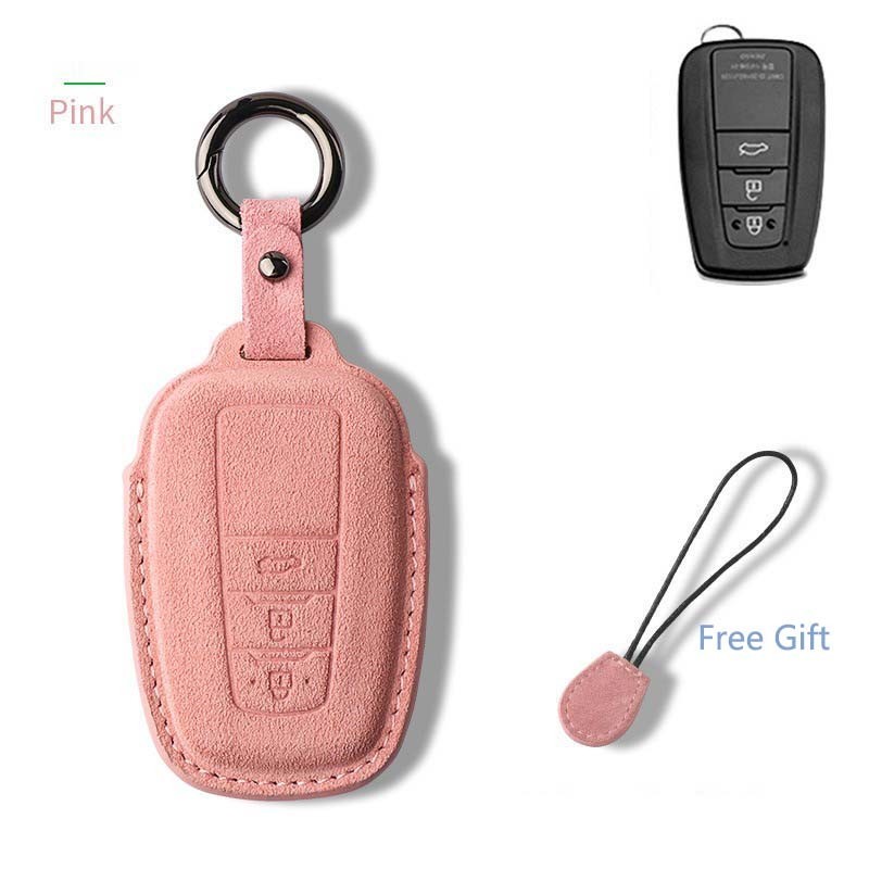 (ฟรีของแถม Keychian) เคสกุญแจรีโมตรถยนต์หนัง 3D สําหรับ Toyota Camry Corolla Altis Cross 2019-2024