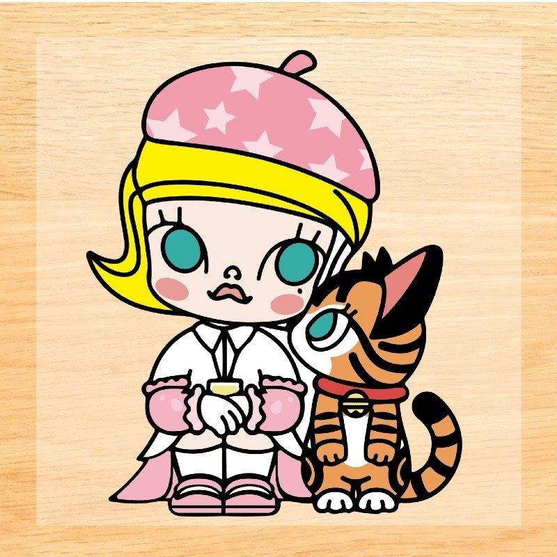 Pop MART สติกเกอร์ผ้า ลายการ์ตูนมอลลี่น่ารัก ซักล้างได้ สําหรับตกแต่งบรรจุภัณฑ์ เสื้อยืด DIY - รูปที่ 6