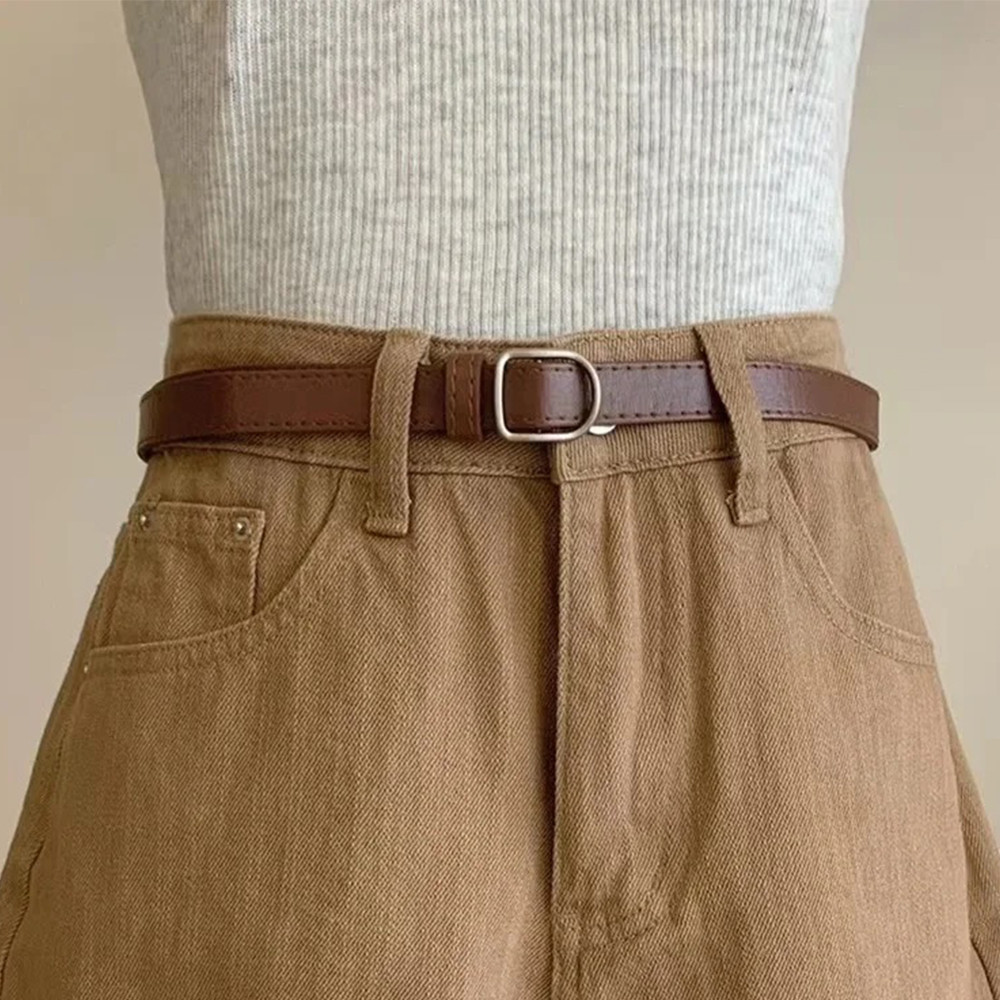 เข ็ มขัดคาดเอวหนัง PU – สําหรับกระโปรง, ตกแต ่ งกางเกง – เข ็ มขัดไม ่ มีรู – เครื ่ องประดับเสื ้ อผ ้ า – Fashion, Y2K, อเนกประสงค ์ – เข ็ มขัดบางสีดํา ราคา ถูกที่สุด ดีลบีเคเค แกลเลอรีภาพที่ 3