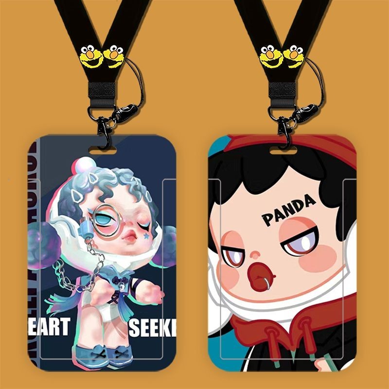 กระเป๋าใส่บัตร ลาย Mori Series Pop Mart Niche น่ารัก พร้อมสายคล้อง สําหรับนักเรียน บัตรอาหาร รถบัส เมโทร