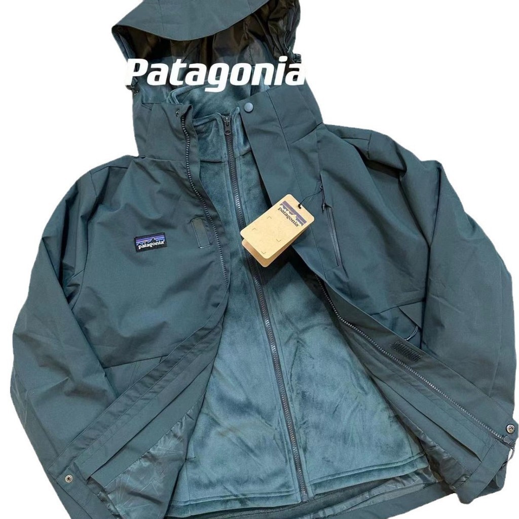 Patagonia Male and Female Three in One Detachable Fleece Lined All-Weather Shell Jacket Jacket