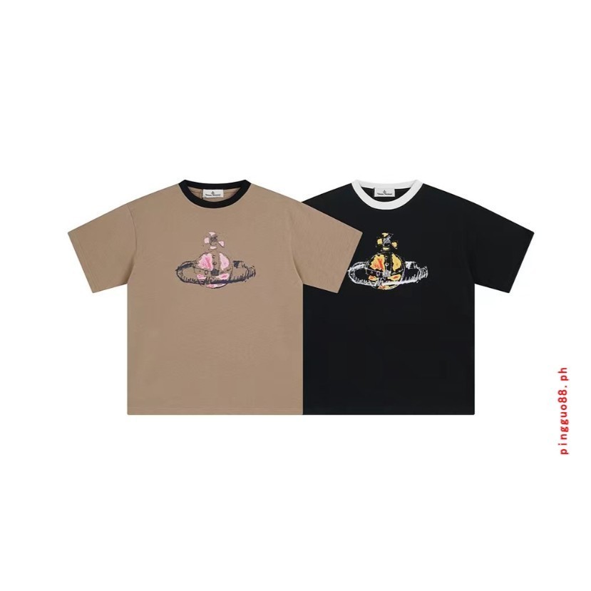 เสื้อยืดคอกลม แขนสั้น พิมพ์ลายหมึก Saturn สําหรับผู้ชาย และผู้หญิง