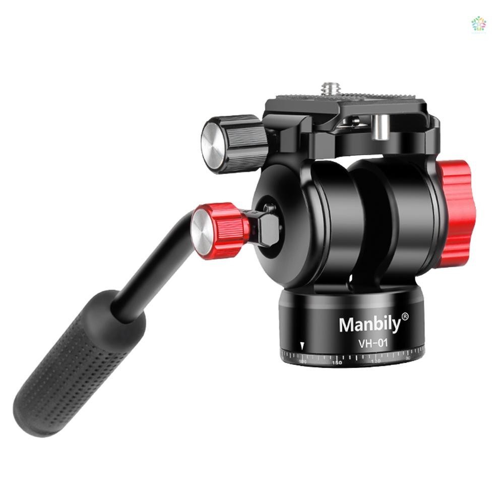 Manbily VH-1 Compact Video Fluid Head Pan Tilt ขาตั ้ งกล ้ อง Panorama Ballhead ขาตั ้ งกล ้ องอลูม