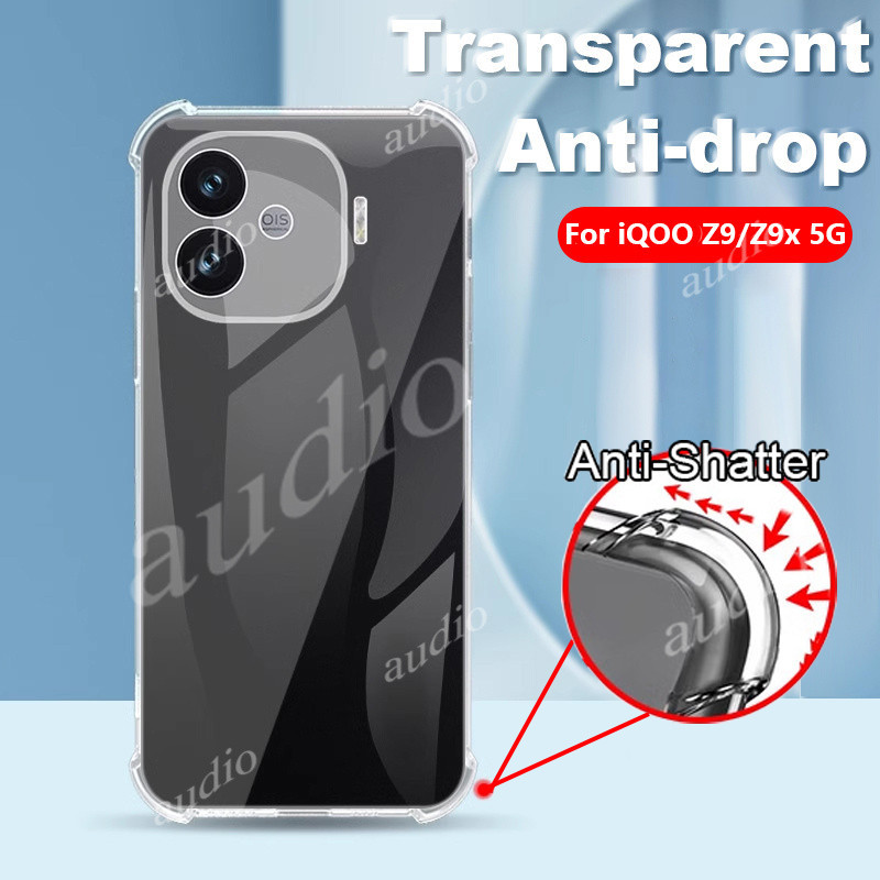 กันกระแทกสี ่ มุม Anti-Falling Soft TPU สําหรับ IQOO z9 z9X 5G 2024 ซิลิโคนนุ ่ มโปร ่ งใส Protector โทรศัพท ์ สําหรับ IQOO z9 z9X Z 9 X 9x iQOOZ9x 5G Coque