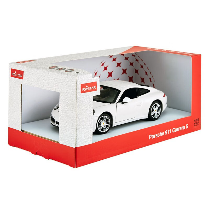 1: 24 Porsche 911 Carrera โลหะผสมรถสปอร์ตรุ่น Static เปิดประตูพวงมาลัย Linkage ของเล่นเลื่อน - รูปที่ 3