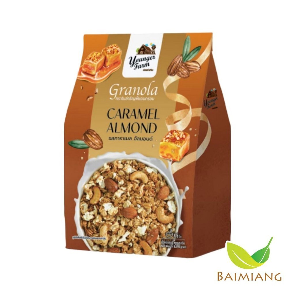 Younger Farm กราโนล่า รสคาราเมลอัลมอนด์ ขนาด 200 g. (04073)