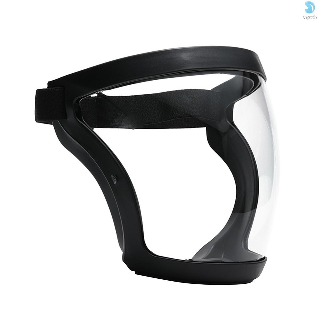 Full Face Shield Clear ฝาครอบป ้ องกันหมอกกันน ้ ําWindproof BreathableความปลอดภัยFace ShieldในตัวAnti PM2.5กรองสําหรับทํางานทําความสะอาดรอบ