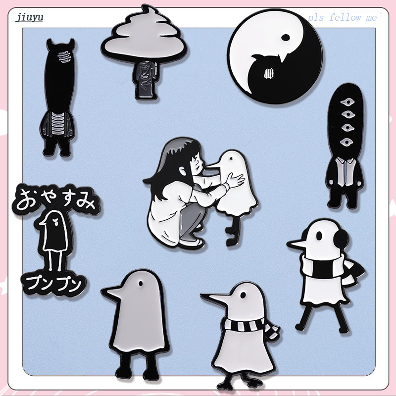การ์ตูน Oyasumi Punpun เคลือบ Pins โลหะ Badge น่ารัก Cloud Bird Pin ปกของขวัญ Goodnight Punk เข็มกลัดเครื่องประดับของขวัญ