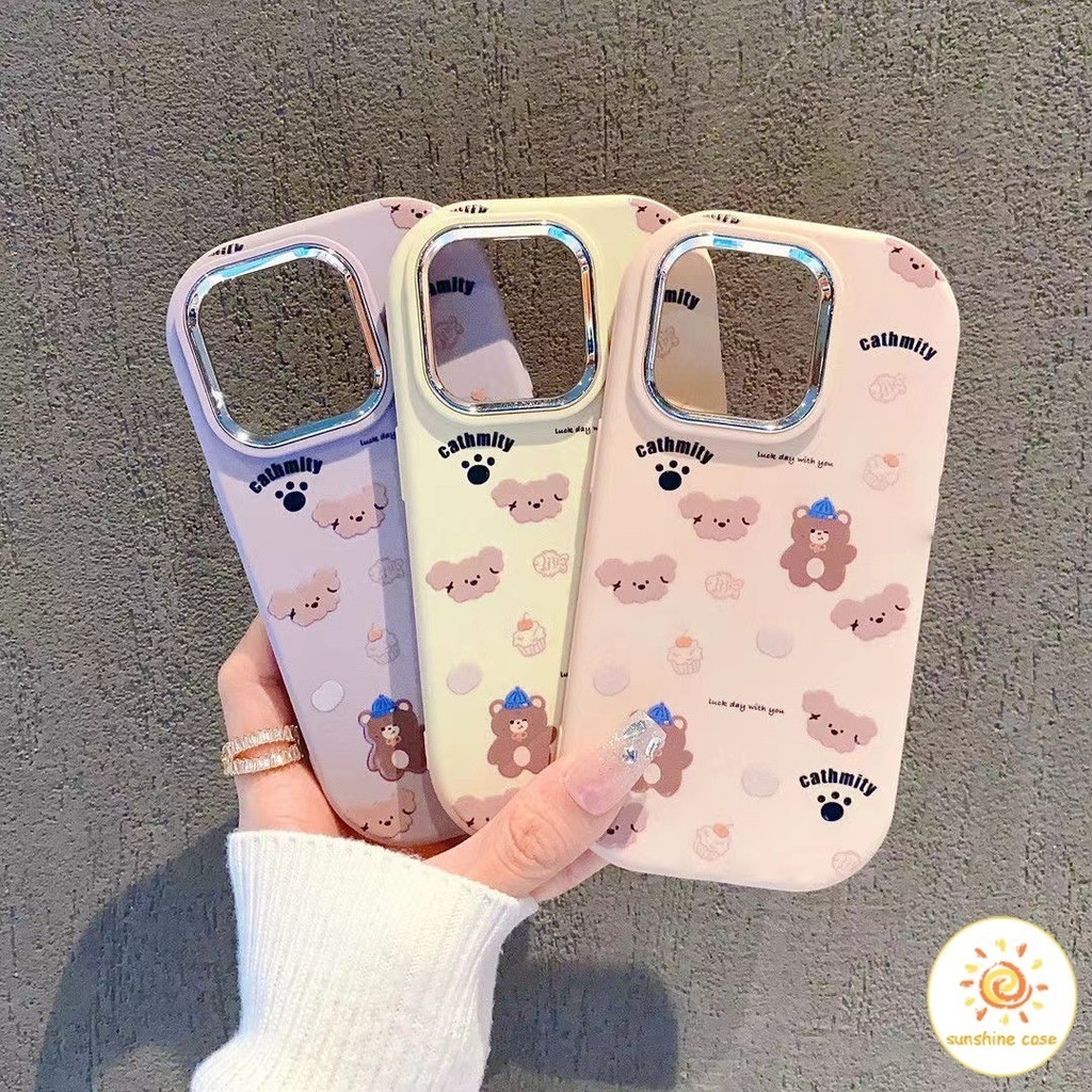 เคสโทรศัพท์มือถือ ลายการ์ตูนหมี น่ารัก สำหรับไอโฟน11 For iPhone11 12 13 14 15 16 17ProMAX XS 6 7 8Plus SE2020เคสโทรศัพท์