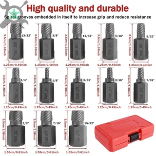 5~22PCS ชุดถอนน็อตสกรูหัก ดอกถอนเกลียว ชุดดอกถอนน็อตหัวเสีย ถอดสกรูหัก หลายเส้น ชุดถอนง่าย Remover Kit Easy Out Bolt Stud Extractor ดอกสว่านแกนย้อนกลับ ตัวดึงสกรูหัก
