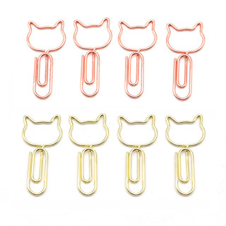 5ชิ้นการ์ตูนหัวแมวคลิปหนีบกระดาษคลิปหนีบกระดาษสีสร้างสรรค์กุ…