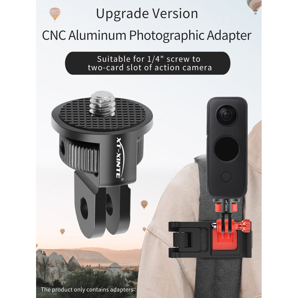 Xt-xinte 360 หมุน 1/4 "ชุดแปลงสกรู Mini ขาตั้งกล้องอะแดปเตอร์ M5 Thumb สกรูสําหรับ GoPro 13 Insta360 X4 กล้อง