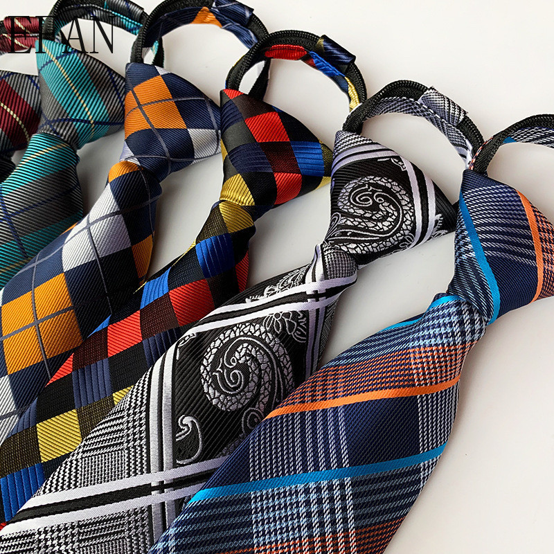สวมใส่อย่างเป็นทางการซิป Tie สําเร็จการศึกษางานแต่งงานลายลายสก๊อตธรรมดาขี้เกียจคอ Ties Collar Ties Tali Leher 48 ซม.* 8 ซม.