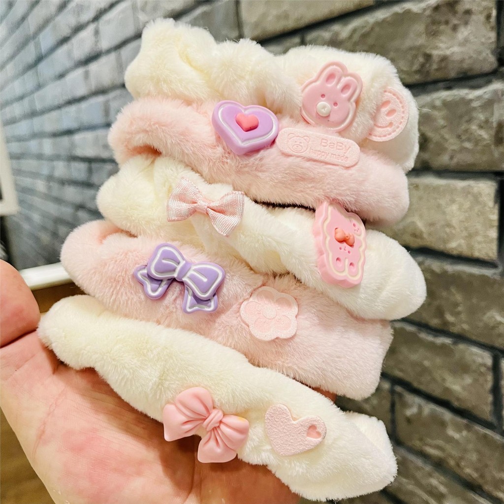 สีอบอุ ่ นตุ ๊ กตารักกระต ่ ายขนาดใหญ ่ ลําไส ้ ผมวงผมผมผูกกระต ่ ายหญิงยางรัด