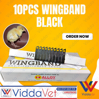 Viddavet 10pcs Wingband Black 10pcs Wingband Black Collection random number only no customize