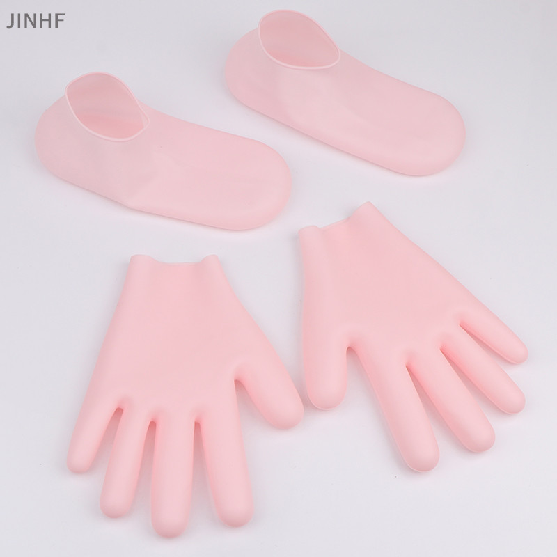 [BestBuyshop] ถุงเท้าซิลิโคนถุงเท้าเจลให้ความชุ่มชื้น Exfoliaag และ Preveng Dryness Spa Hand Foot Care Tool Dead Skin ลบ Protector สต็อกใหม่