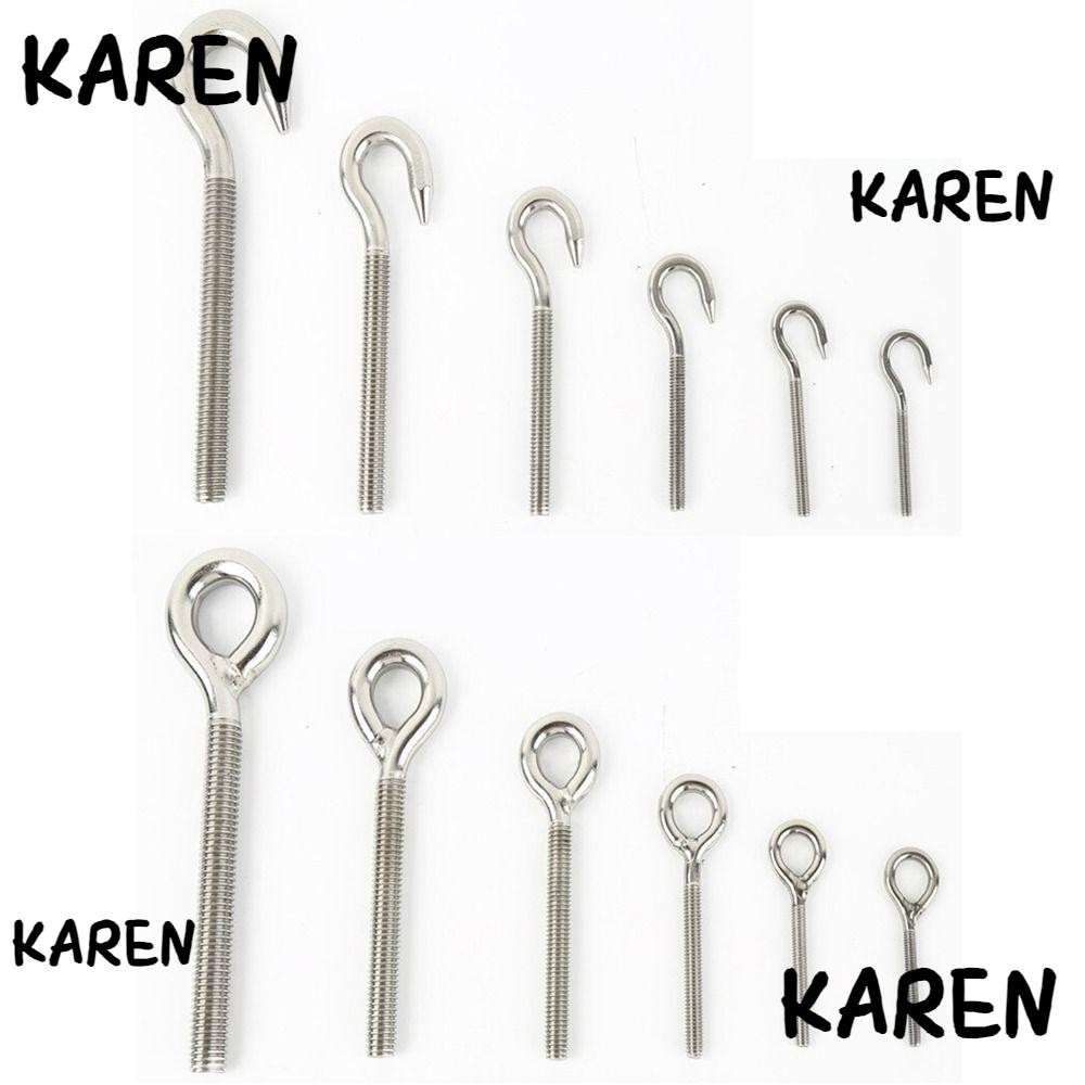 Karen 1 PC Bolt แหวน, Suspension M4 M5 M6 M8 M10 สกรูตาแกะ, ไม่มีถั่ว Fasteners เครื่องมือ 304 สแตนเลสตะขอแขวนฮาร์ดแวร์