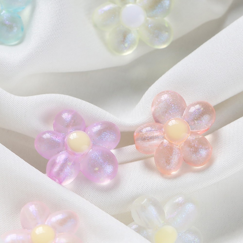 St. kunkka 5/10Pcs 8.5 * 19 * 21 มม.อะคริลิค Glitter ดอกไม ้ ขนาดเล ็ กลูกปัดแฟชั ่ นอุปกรณ ์ เสริมสําหรับ diy สร ้ อยข ้ อมือสร ้ อยคอเครื ่ องประดับอุปกรณ ์ เสริม - รูปที่ 4