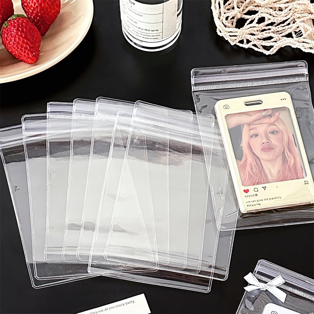 10 ชิ ้ น Ultra โปร ่ งใส PVC ถุงปิดผนึก Photocard Self ถุงปิดผนึกการ ์ ดบรรจุภัณฑ ์ วัสดุถุงเก ็ บ - รูปที่ 6