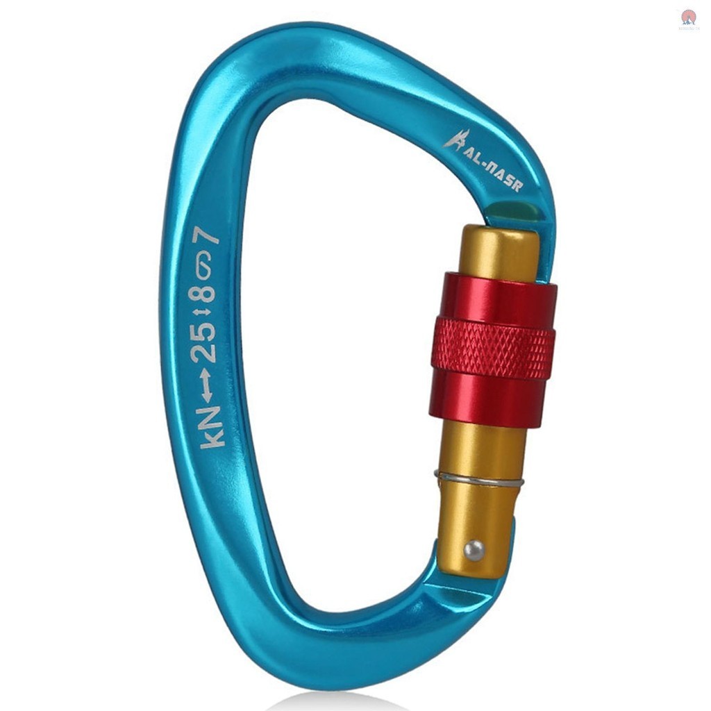 【local 】25kn Rock Carabiner Master Screw Lock Carabiner Heavy Duty Shaped Safety Master Duty D-shape Buckle Safety Master Screw Quick Clip Equipment Carabiner Screw Carabiner Mall ]