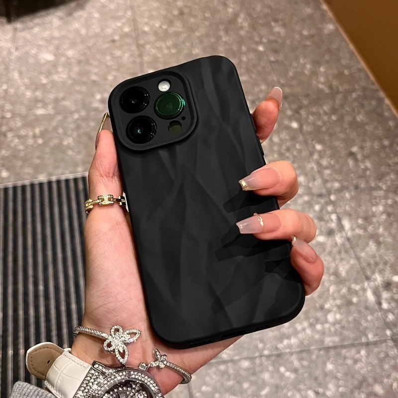 ผิวรู้สึกริ้วรอยรูปแบบเคสโทรศัพท์สําหรับiphone 15 Pro Max 14 Plus 13 12 11 Pro Max X XR XS Max 8 7 Plus SE 2020 Soft Matte Coverคลุมทั้งหมดAnti-Fingerprintsเคสโทรศัพท์