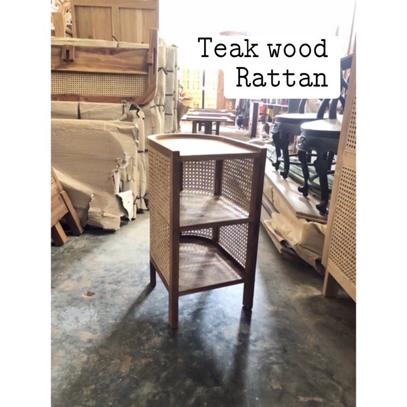 🪵 พร้อมส่ง🌳 rattan bed side table ตู้หวายโมเดิร์น ขนาด กว้าง30.ลึก40.สูง61ซม