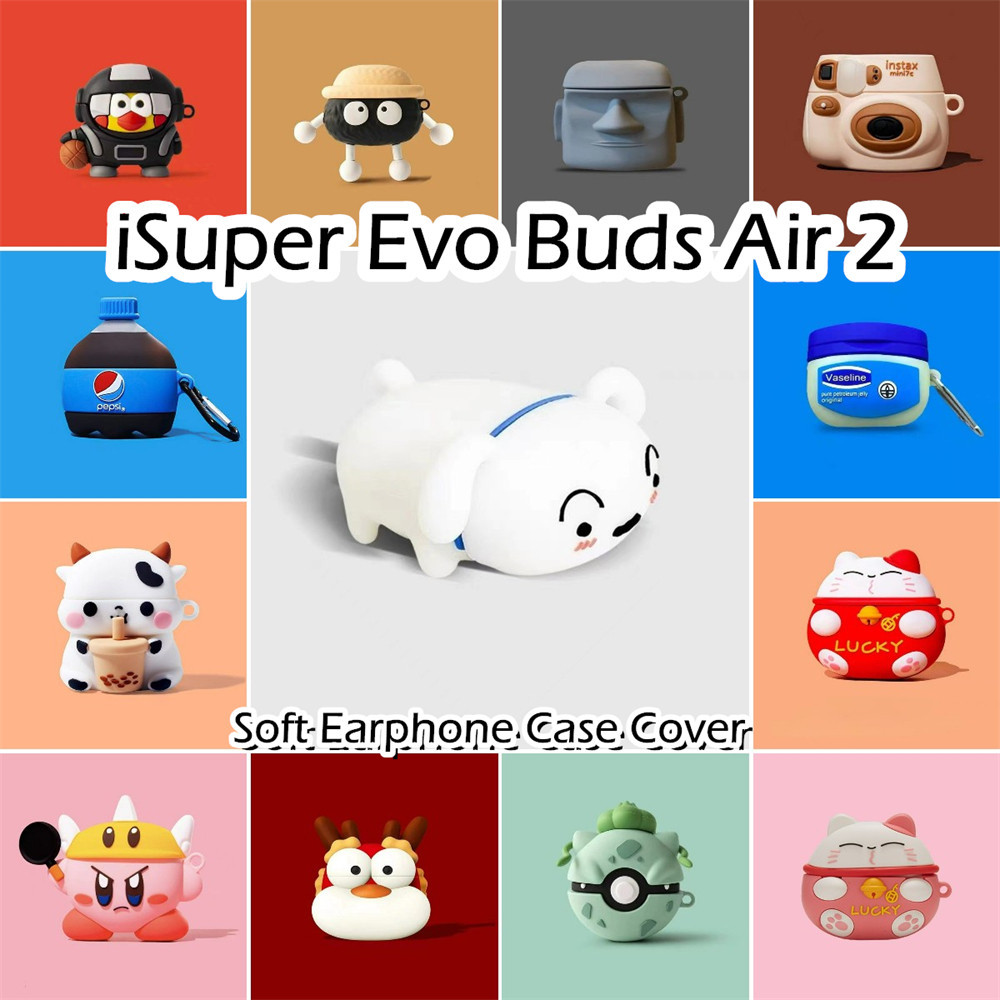 In Stockสําหรับ iSuper Evo Buds Air 2 กรณีไอเดียอินเทรนด์การ์ตูนซิลิโคนอ่อนนุ่มหูฟังกรณี NO.2