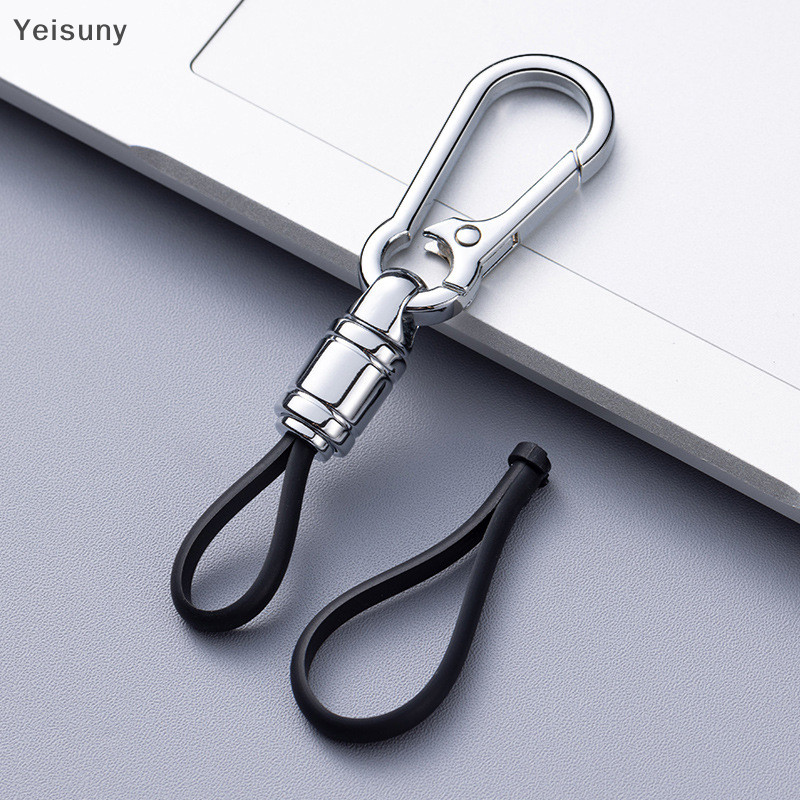 [Yei ] พวงกุญแจรถจี ้ โลหะ Simple Key Chain ผู ้ ชายเอวแขวนหัวเข ็ มขัดแหวนจี ้ Anti-lost Key Chain COD