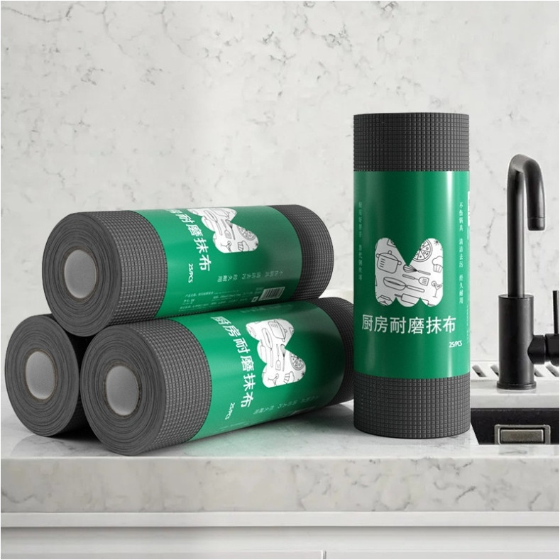 Hithome กระดาษซับน้ำมัน ทิชชู่ซักได้ แผ่นซับอเนกประสงค์ ใช้ซ้ำได้ ผ้าเช็ดจาน กําจัดสนิม น้ํามัน
