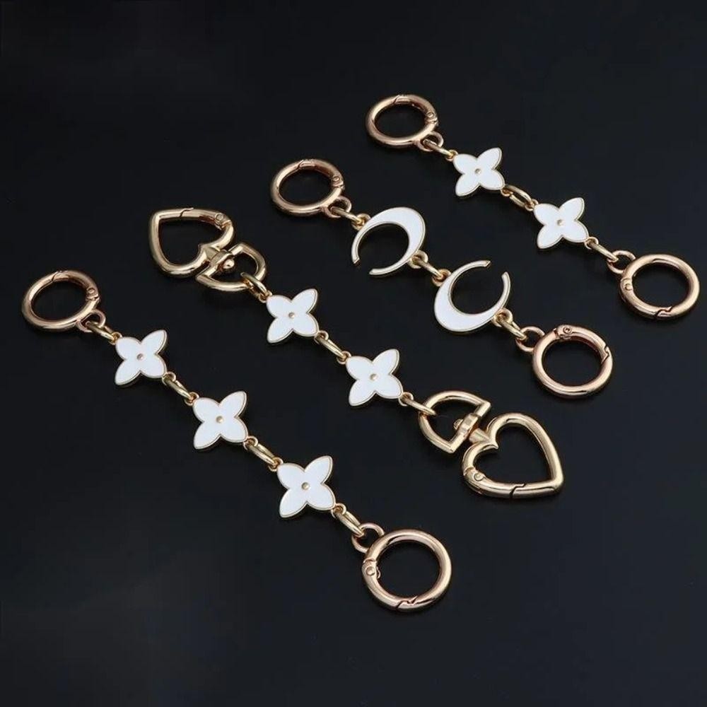 ห่วงโซ่กระเป๋า OLVIDO, เข็มขัดกระเป๋าแบบถอดได้โลหะผสมสังกะสี, DIY Four-leaf Clover รูปกระเป๋าสะพายสายคล้อง Extender อุปกรณ์เสริมกระเป๋า