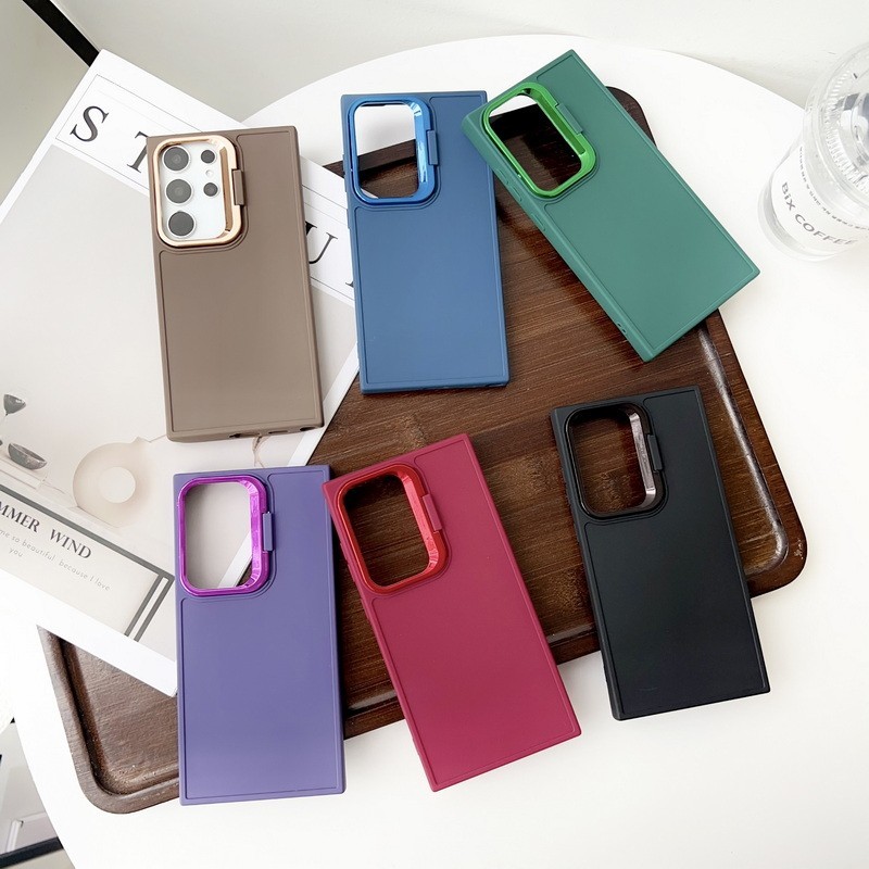 Samsung S23 Ultra S24PLUS A 55 A 25 5G ที่วางกรอบสี่เหลี่ยม TPU ขอบนุ่มเคสโทรศัพท์ซัมซุง