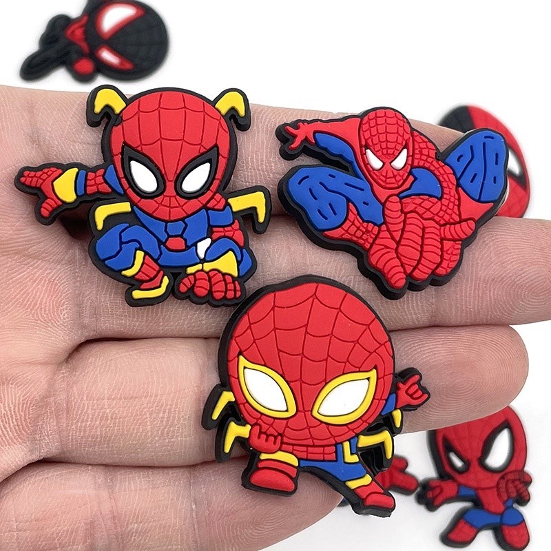 [Spider-Man ] Jibbitz ชุดตัวติดรองเท้าเซต ตัวติดรองเท้ามีรู จิ๊บบิท Charms ตกแต่งน่ารัก