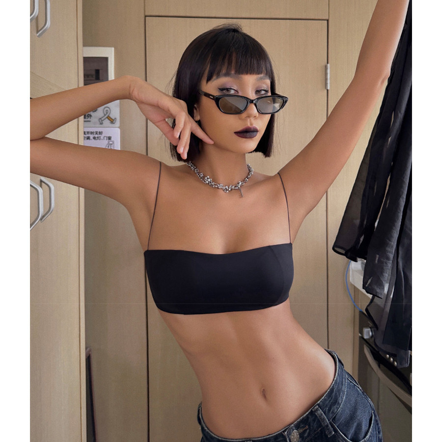 [ในสต็อก] สายสปาเก็ตตี้เซ็กซี่ไร้รอยต่อระบายอากาศชุดชั้นในบางเฉียบสะดวกสบายไร้กรอบหลังรวบรวมชุดชั้นในผู้หญิง - รูปที่ 4