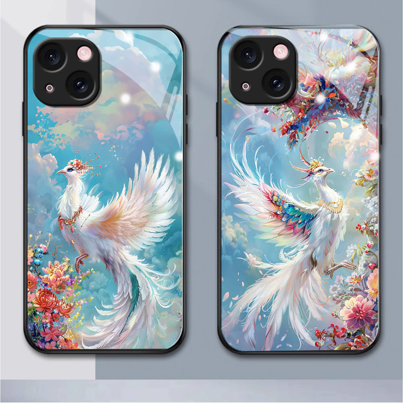 เคสแก้ว iPhone น่ารัก iPhone 15 15plus 15pro 11 11pro 11promax 12 12mini 12pro 12promax 13 13mini 13pro 13promax 14plus promax x xr 6 7 8 6plus 7 8plus (HB1-16)