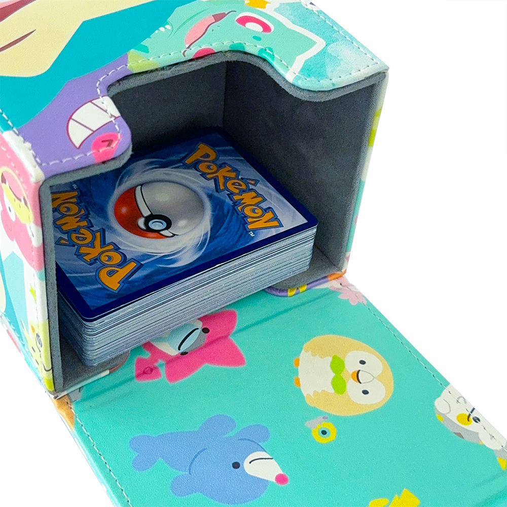 Pokémon Card Box Elf Leather Card Case PTCG WS Magic Card DIY Tabletop Large Capacity Card Storage Box