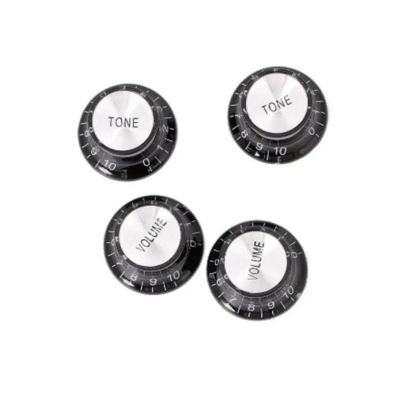 กีตาร์ 2 โทน 2 ปริมาณปุ่มควบคุม Silver Top หมวก Bell อลูมิเนียมสําหรับ Gibson Les Paul SG เครื่องดนตรีกีตาร์อะไหล่