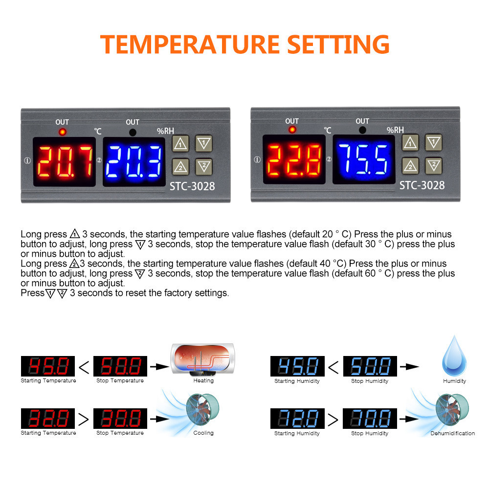 STC-3028 ตัวควบคุมอุณหภูมิ thermostat รูปที่ 5