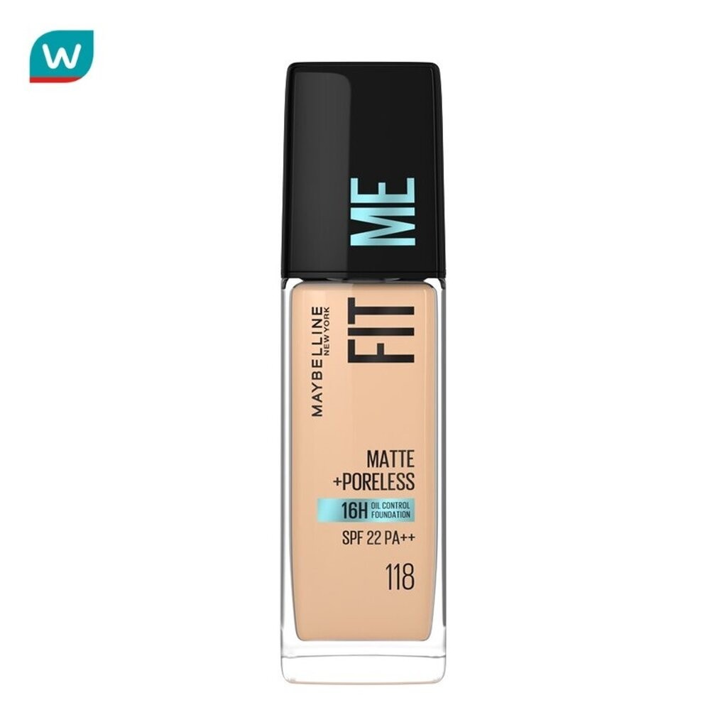 Maybelline เมย์เบลลีน ฟิตมี แมท แอนด์ พอร์เลส ฟาวเดชั่น 30 มล. #118 Light Beige