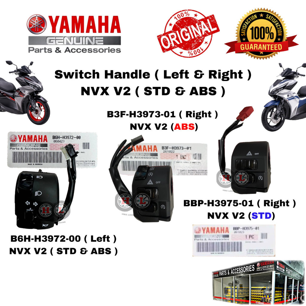 YAMAHA HANDLE SWITCH NVX V2 STD & ABS ( B6H-H3972-00 / B3F-H3973-01 / BBP-H3975-01 )- SUISS KIRI / K