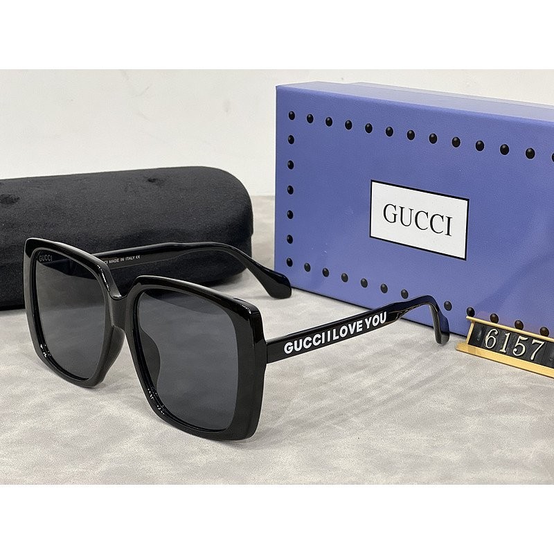 Retro Anti-Ultraviolet High-End Feel Cool แว่นตากันแดดป้ายโลหะหญิง Street ยิงขนาดเล็กแว่นตากันแดด Gucci กรอบขนาดเล็กพิเศษ @