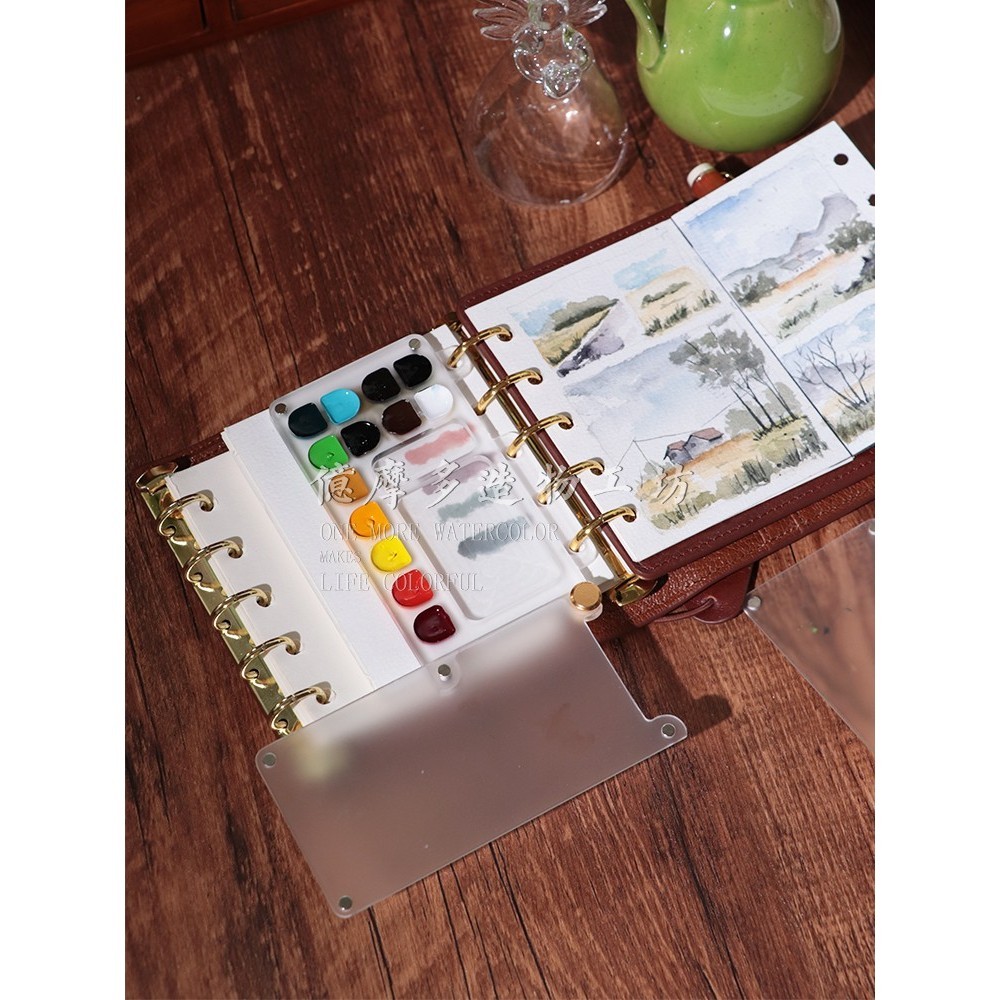Yimoduo คู่มืออุปกรณ์หลวมอะคริลิค Ultra-Thin สีน้ํา Sub-Packing กล่องการออกแบบอิสระสไตล์กล่องสีพร้อมฝาปิด