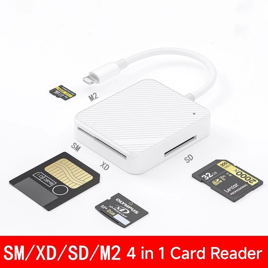 Type-c/usb/ios ถึง SM XD M2 SD 4 in 1 เครื่องอ่านการ์ดหน่วยความจํา USB Type C สมาร์ท Media Card อะแดปเตอร์ OTG สําหรับ Xiaomi Samsung แล็ปท็อปโน้ตบุ๊ค iOS Andriod โทรศัพท์มือถืออุปกรณ์เสริม