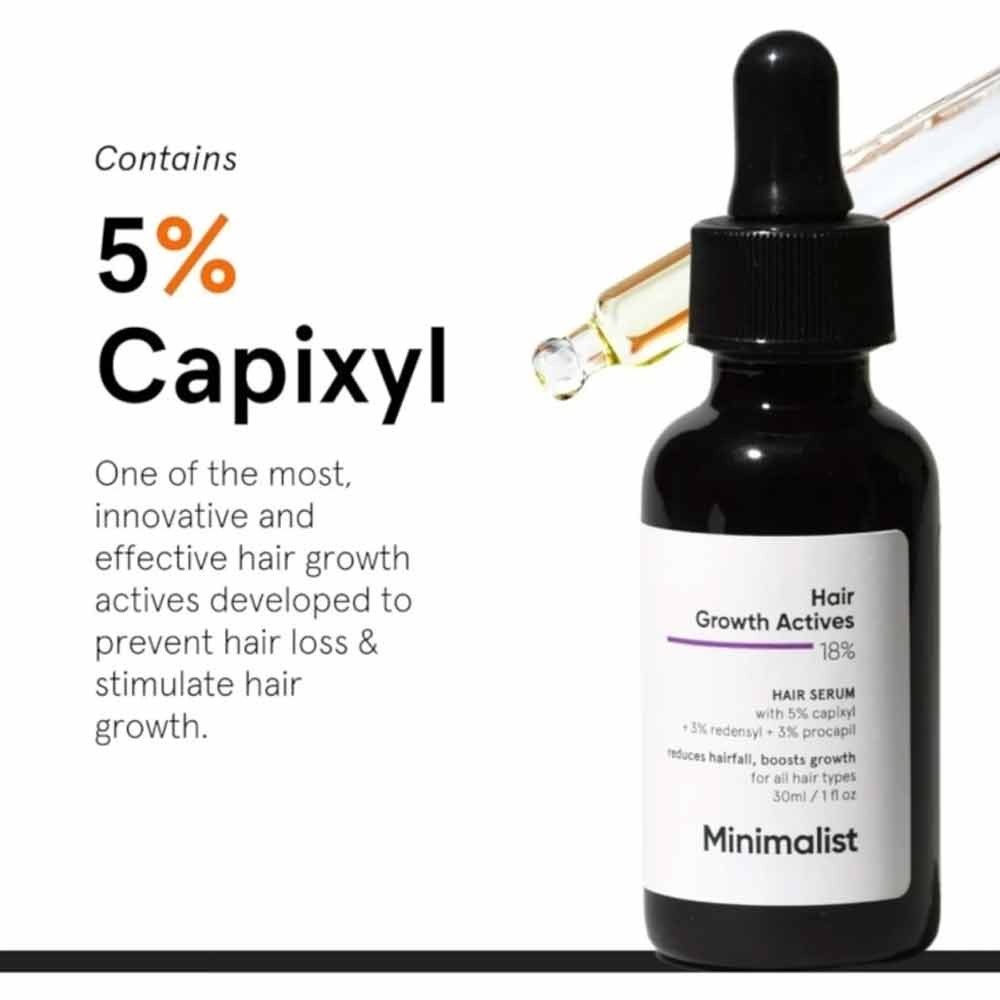 Minimalist Hair Growth Serum 30ML | 3% Redensyl, 5% Capixyl, 3% Procapil, 3% Anagain & 4% Baicalip for Hair Fall Control