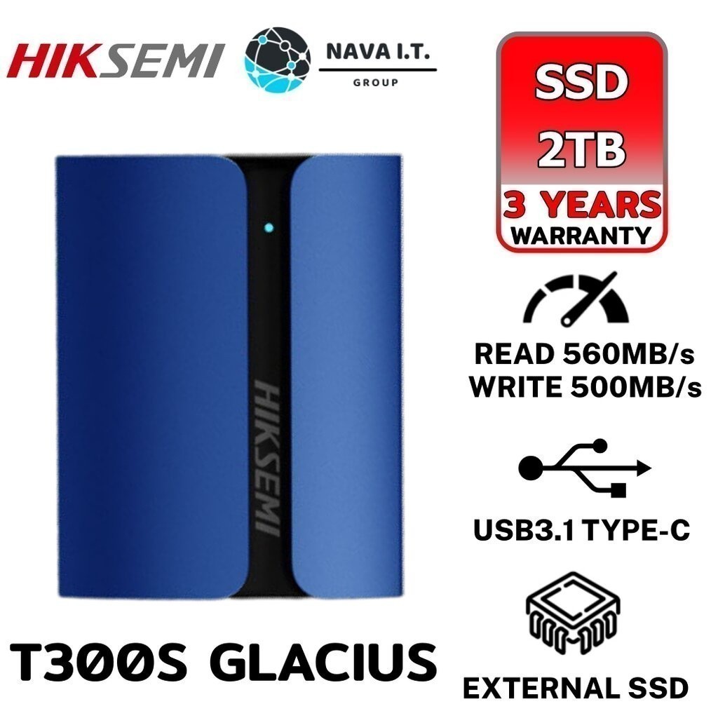 🛵มีส่งด่วน💨 HIKSEMI SSD PORTABLE SHIELD T300S 2TB GLACIUS EXTERNAL STORAGE รับประกัน 3ปี