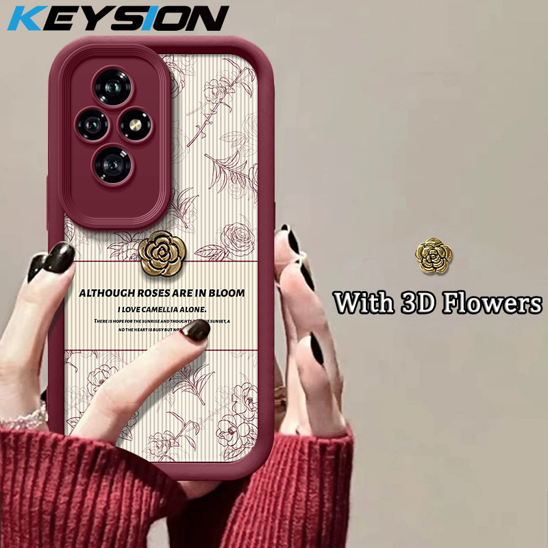 Keysion Retro ดอกไม้สําหรับ Honor 200 Pro 5G ซิลิโคนอ่อนนุ่มกันกระแทกโทรศัพท์ฝาหลังสําหรับ Huawei Honor 200 5G