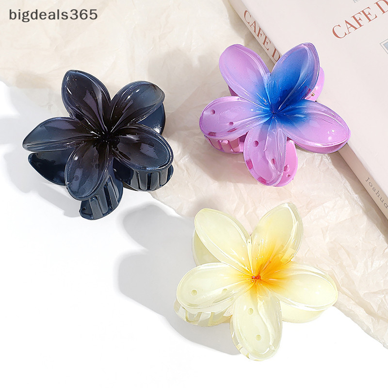 [bigdeals365] วินเทจไล่โทนสีดอกไม้แฟชั่นผมกรงเล็บฉลามคลิปผ้าโพกศีรษะสําหรับผู้หญิงสาวหวานดอกไม้อุปกรณ์ผมน่ารักหุ้นใหม